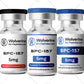 Three vials labeled 'Wolverine Bio Peptides' with 'BPC-157' on a white background.